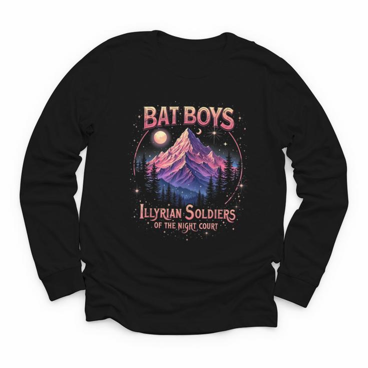 Bat Boys Night Court Mountain Nesta Bookworm ACOSF Bookish Youth Long Sleeve Tee