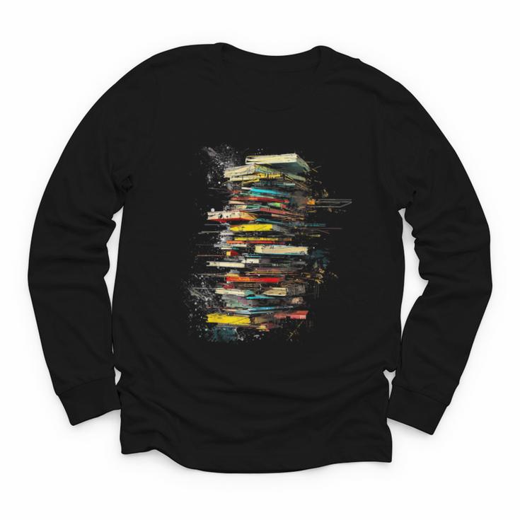 Book Abstract Art Drawing Painting Graphic Book Youth Long Sleeve Tee