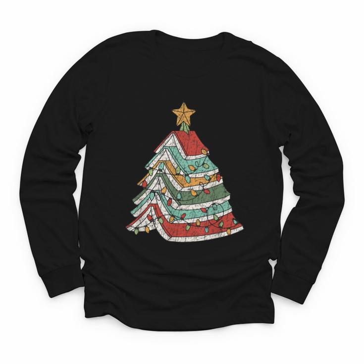 Book Christmas Tree For Librarians Book Lovers Youth Long Sleeve Tee