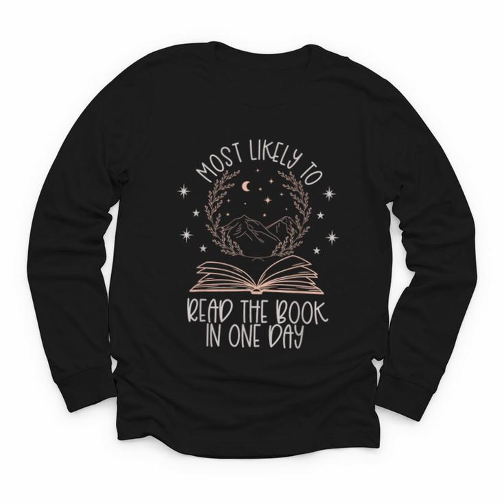 Book Club Shirts For Women Most Likely To Read One Day Youth Long Sleeve Tee