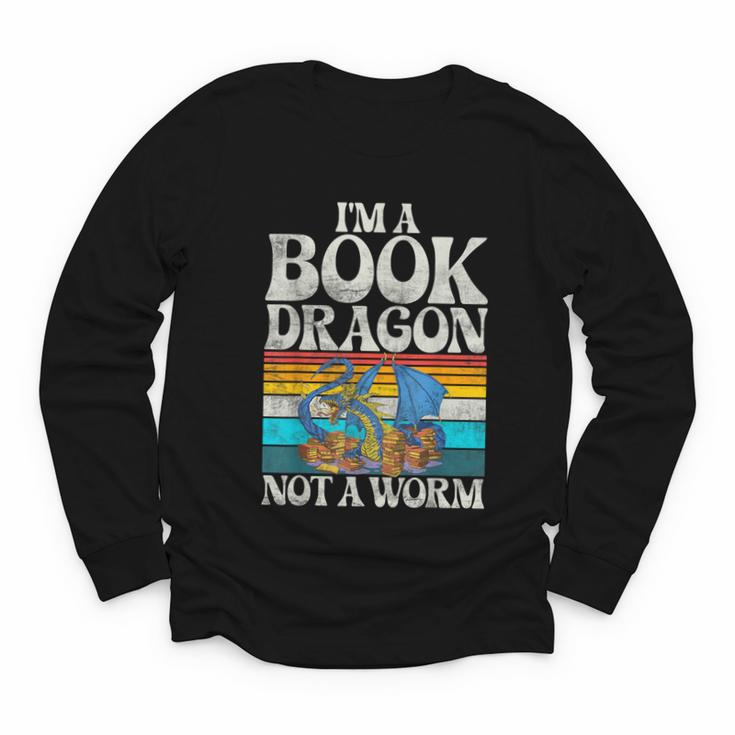Im a Book Dragon Not a Worm Dragon Youth Long Sleeve Tee