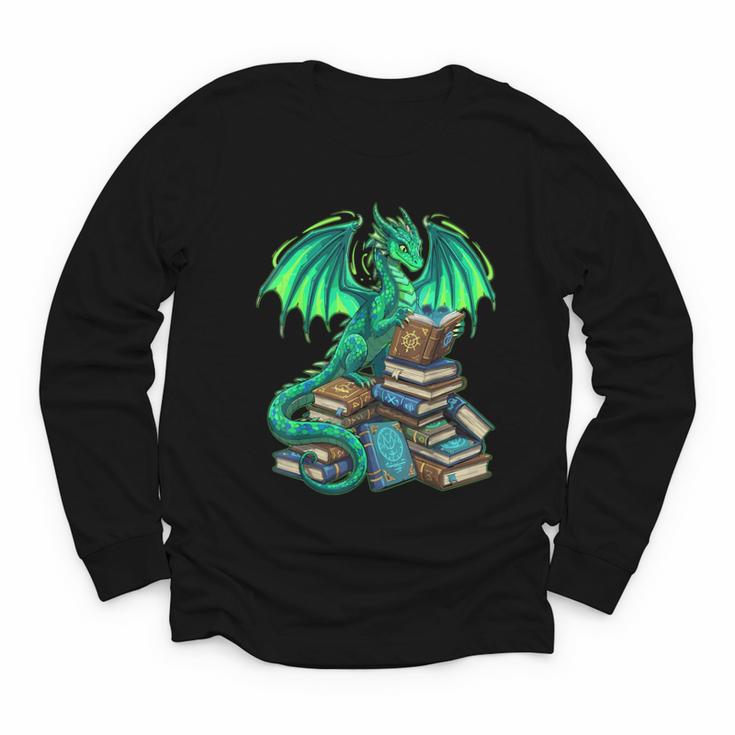 Book Dragon Reading Fantasy Youth Long Sleeve Tee