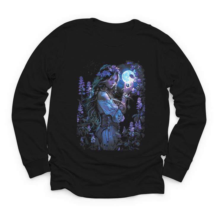 Book Fantasy Art Beautiful Elf Princess Fairy Youth Long Sleeve Tee