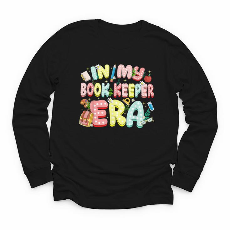 In My Book Keeper Era Librarian School Youth Long Sleeve Tee