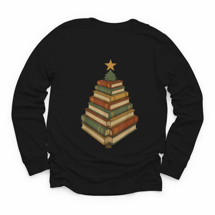 Book Lover Christmas Graphic For Librarians Youth Long Sleeve Tee Book Lover Christmas Graphic For Librarians Youth Long Sleeve Tee