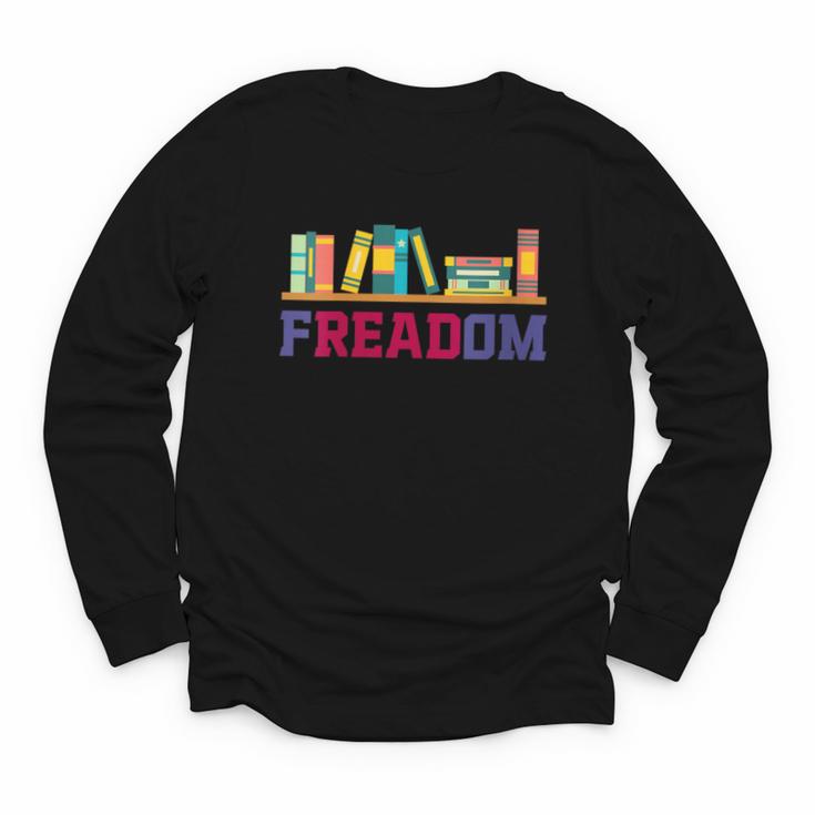 Book Lover Freedom Librarian Vintage Retro Reading Present Youth Long Sleeve Tee
