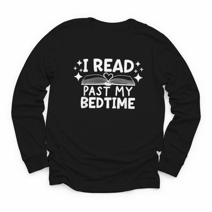 Book Lover Reading Bookish Floral I Read Past My Bedtime Youth Long Sleeve Tee
