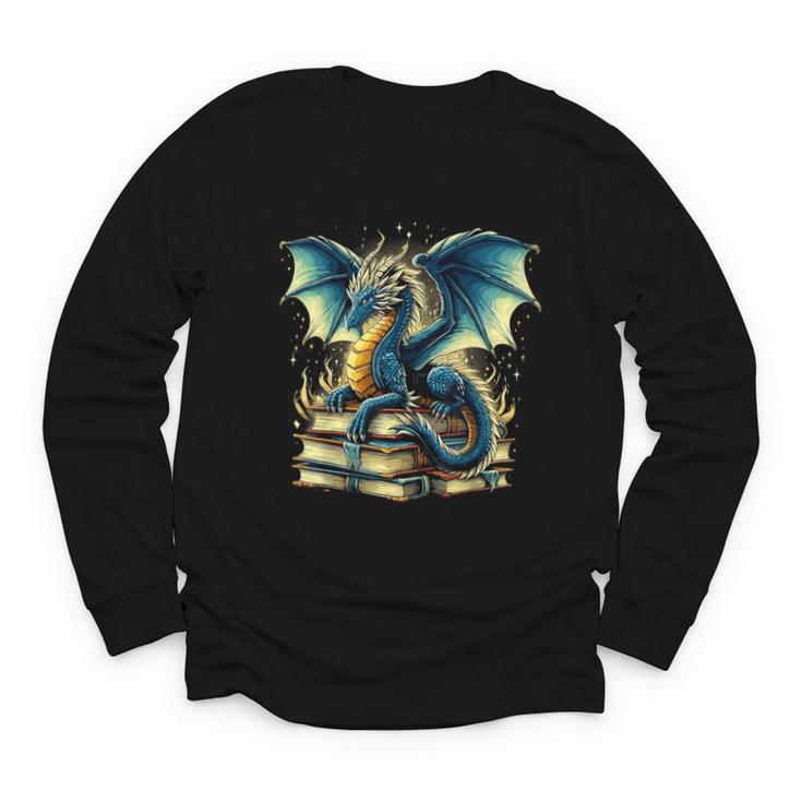 Book Lover Reading Fantasy Dragon Youth Long Sleeve Tee