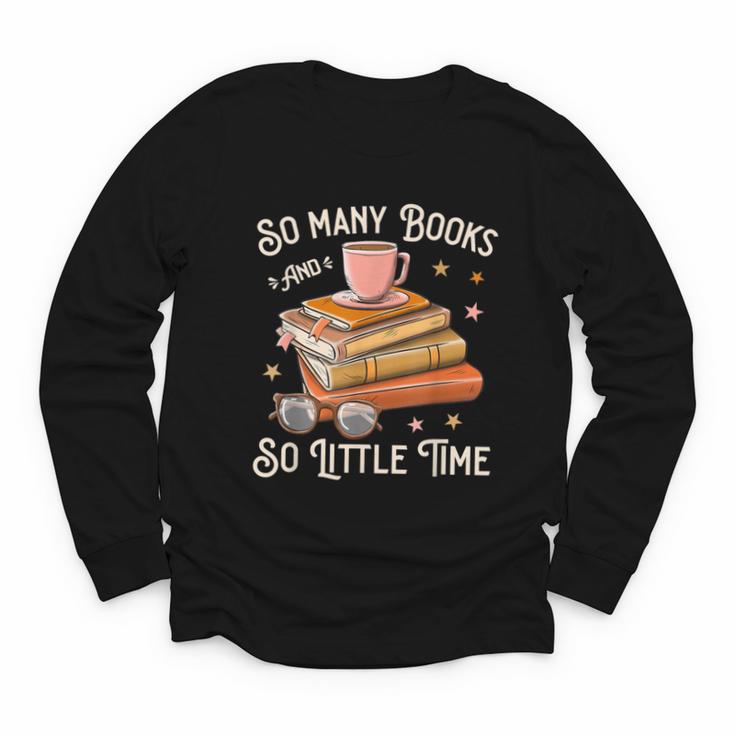 Book Reading Kafee Librarian Vele Books And Little Time Youth Long Sleeve Tee