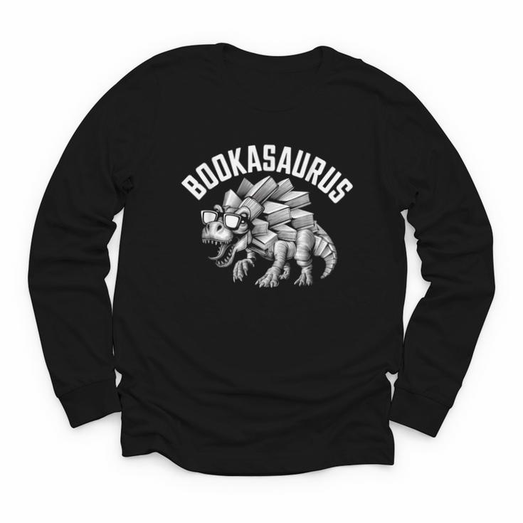 Book T-Rex Dino Bookworm Reading Book Dinosaur Youth Long Sleeve Tee