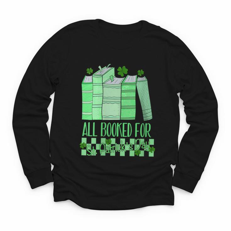 All Booked For St Patrick's Day Book Lover Lucky Shamrock Youth Long Sleeve Tee