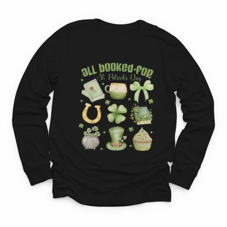 ALL Booked For St Patricks Day Bookish Leprechaun Bookworm Youth Long Sleeve Tee
