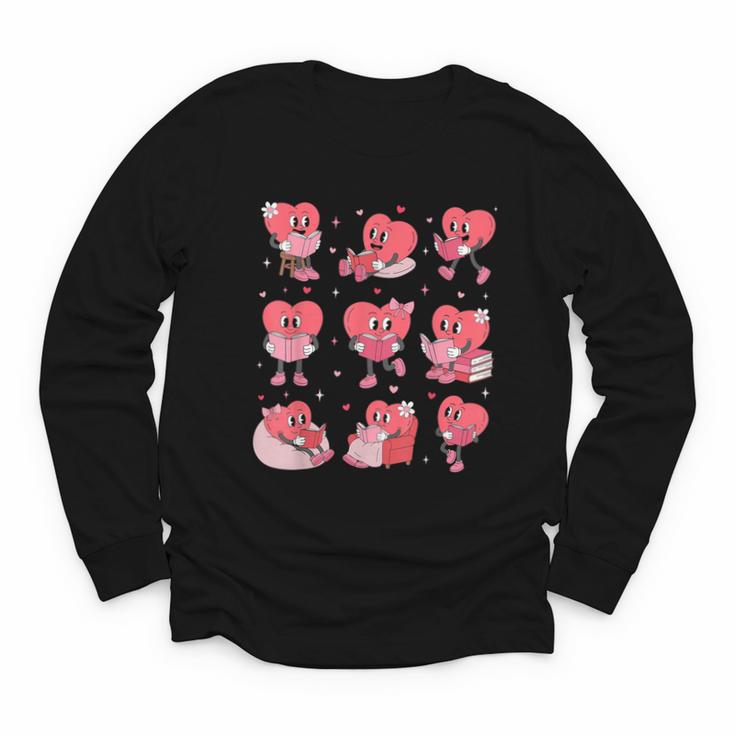 All Booked For Valentine Book Teacher Kids Girls Boys Youth Long Sleeve Tee