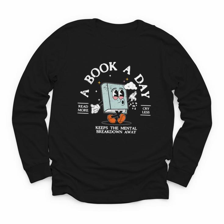 Bookish Mental Health Book A Day Retro Read More Book Youth Long Sleeve Tee