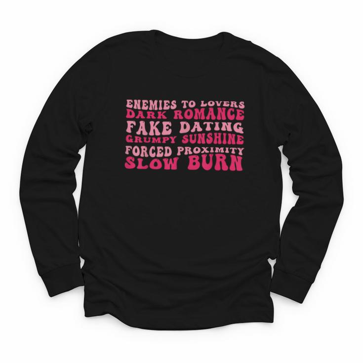 Bookish Romance Tropes Book Club Reader Spicy Book Lover Youth Long Sleeve Tee