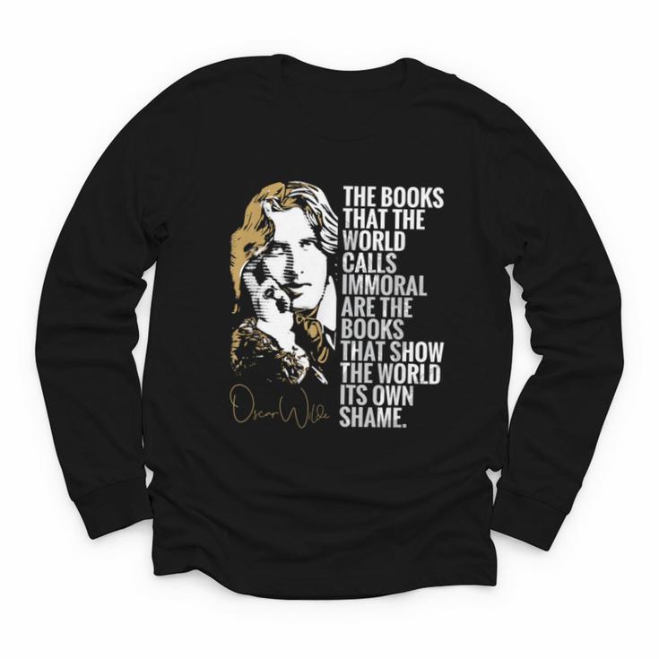 Books Called Immoral World's Shame Dorian Gray Oscar Wilde Youth Long Sleeve Tee
