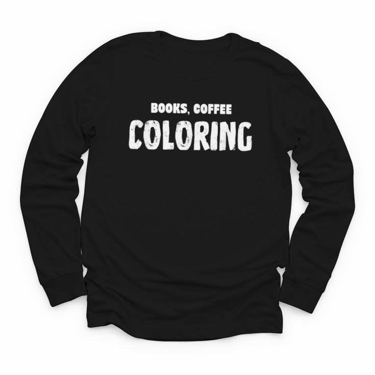 Books Coffee Coloring Youth Long Sleeve Tee