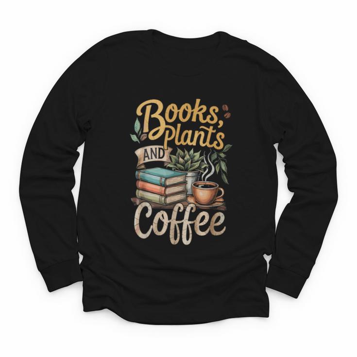 Books Plants And Coffee Growing Plant Gardening Planting Youth Long Sleeve Tee