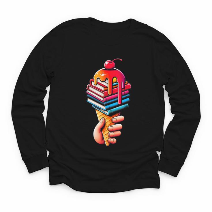Books Reading Ice Cream Youth Long Sleeve Tee