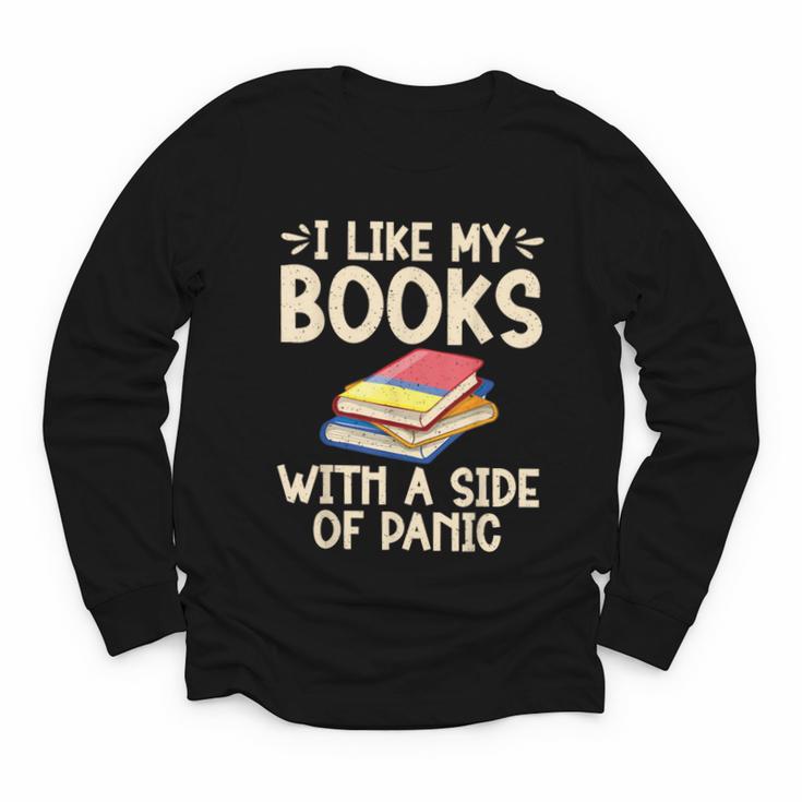 I Like My Books With a Side Of Panic Thriller Youth Long Sleeve Tee