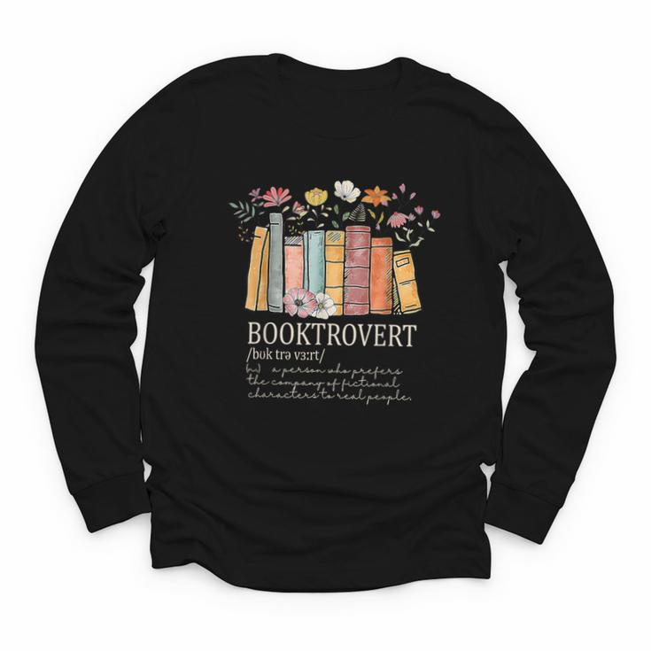 Booktrovert Cozy Book Lover Book Nerd Literary Humor Youth Long Sleeve Tee