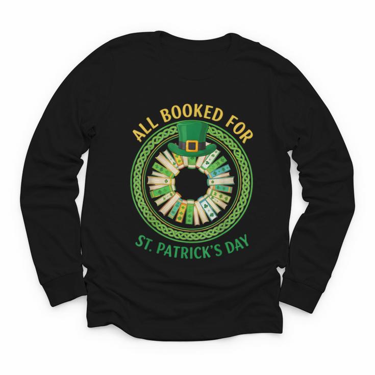 Bookworm Irish All Booked For St Patrick's Day Book Lover Youth Long Sleeve Tee