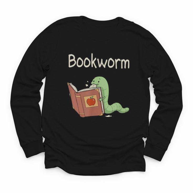 Bookworm Worm Reading Book Lover Read Books Librarian Youth Long Sleeve Tee