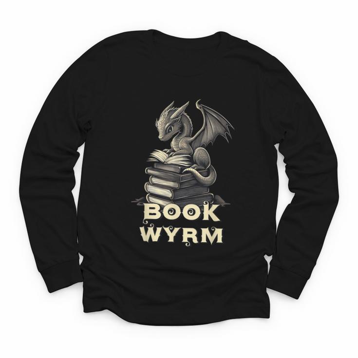 Bookwyrm Dragon Fantasy Bookish Fairytale Book Lover Youth Long Sleeve Tee