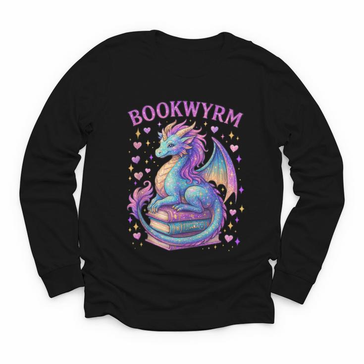 Bookwyrm Just a Girl Who Loves Dragons Books Dragon Reader Youth Long Sleeve Tee