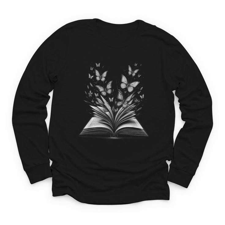 Butterflies And Book Lovers Reading Bookworm Youth Long Sleeve Tee