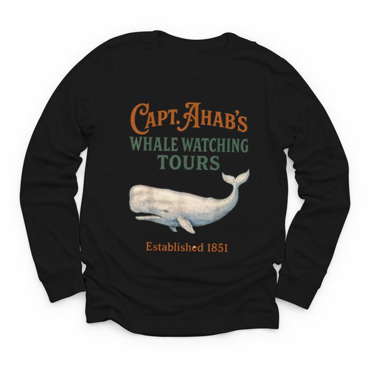 Captain Ahab’s Whale Watching Tours – Moby Book Parody Youth Long Sleeve Tee
