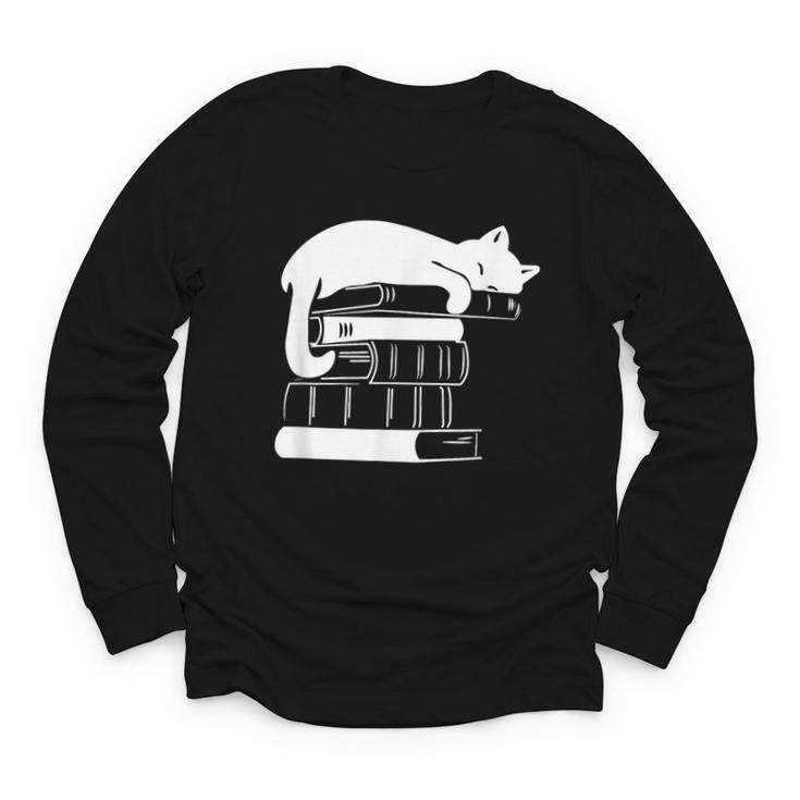 Cat Book Books And Cats Cat Lover Cat Mom Book Lovers Youth Long Sleeve Tee