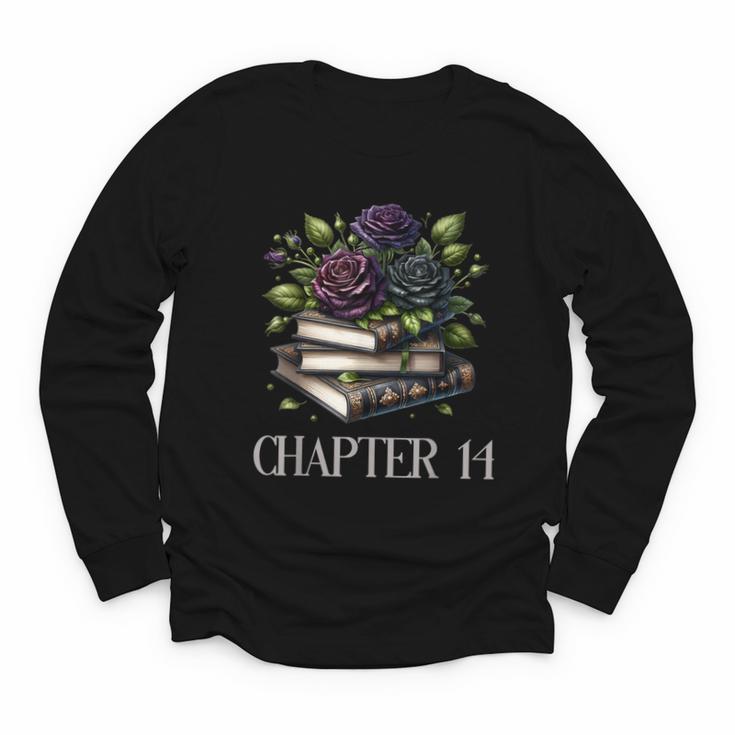 Chapter 14 14th Birthday Girls Book Lovers Gothic Flowers Youth Long Sleeve Tee