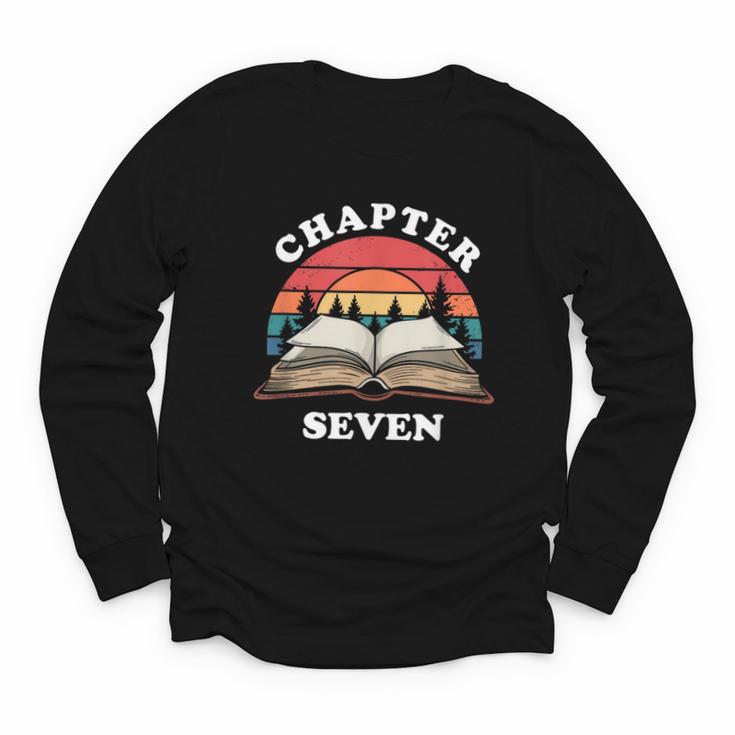 Chapter Seven Book Reading 7th Birthday 7 Year Old Youth Long Sleeve Tee