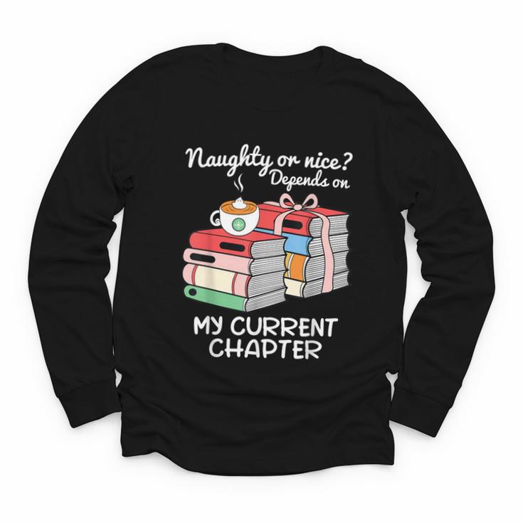 Christmas Book Lovers Naughty Or Nice Youth Long Sleeve Tee