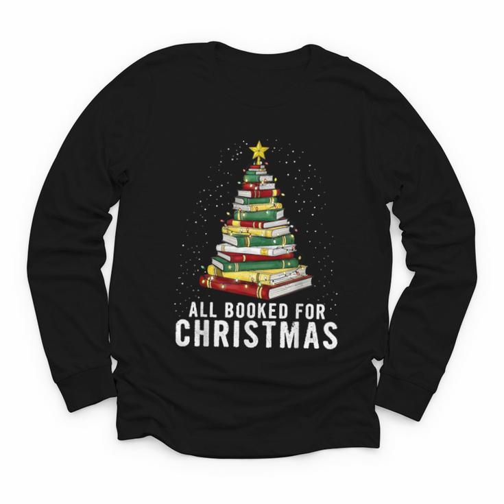 Christmas Book Tree All Booked For Xmas Youth Long Sleeve Tee