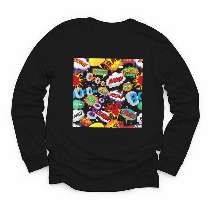 Comic Book Pop Art Modern Fun Youth Long Sleeve Tee