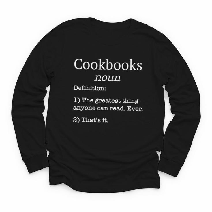 Cookbooks Cookbook Lovers Chefs  Fake Definition Youth Long Sleeve Tee