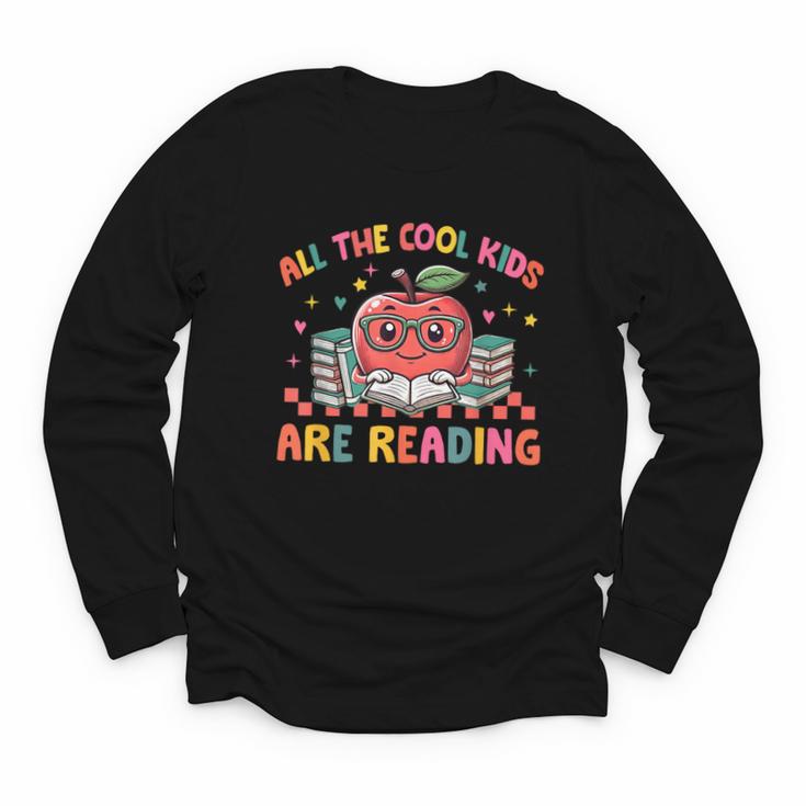 All The-Cool Kids Are Reading Book Lover Librarian Bookworm Youth Long Sleeve Tee