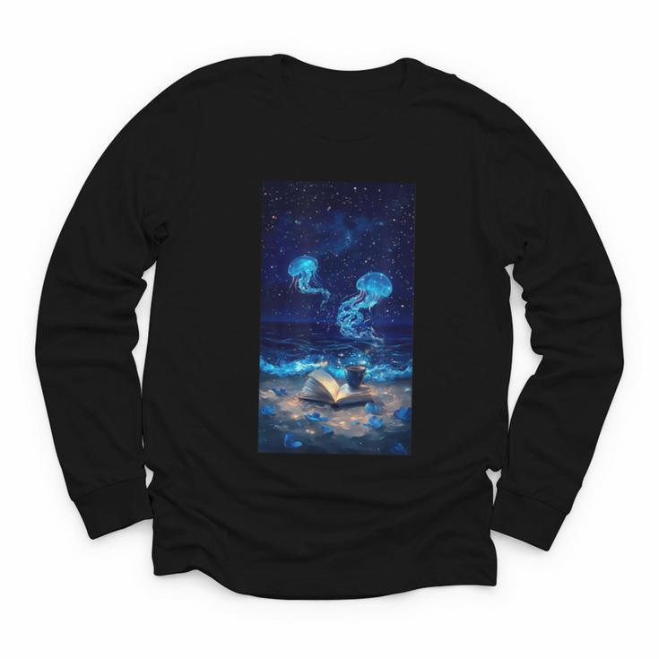 Cosmic Botanical Book Lover Reading Youth Long Sleeve Tee