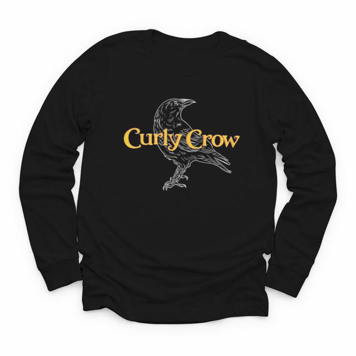 Curly Crow Art And Books Logo Youth Long Sleeve Tee