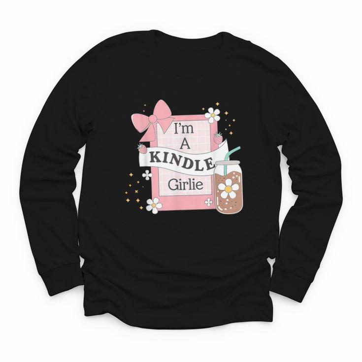 Cute Bookish Kindle Girlie Nerdy Read Book Lover Girl Women Youth Long Sleeve Tee