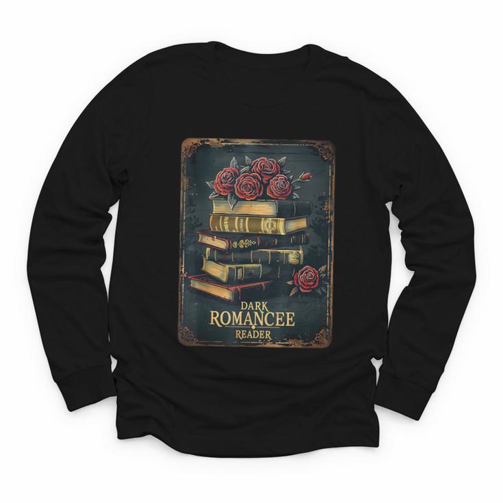 Dark Romance Reader Vintage Floral Book Lover Youth Long Sleeve Tee