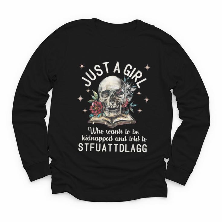 Dark Romance Smutt Book Merch STFUATTDLAGG Good Girl Trigger Youth Long Sleeve Tee