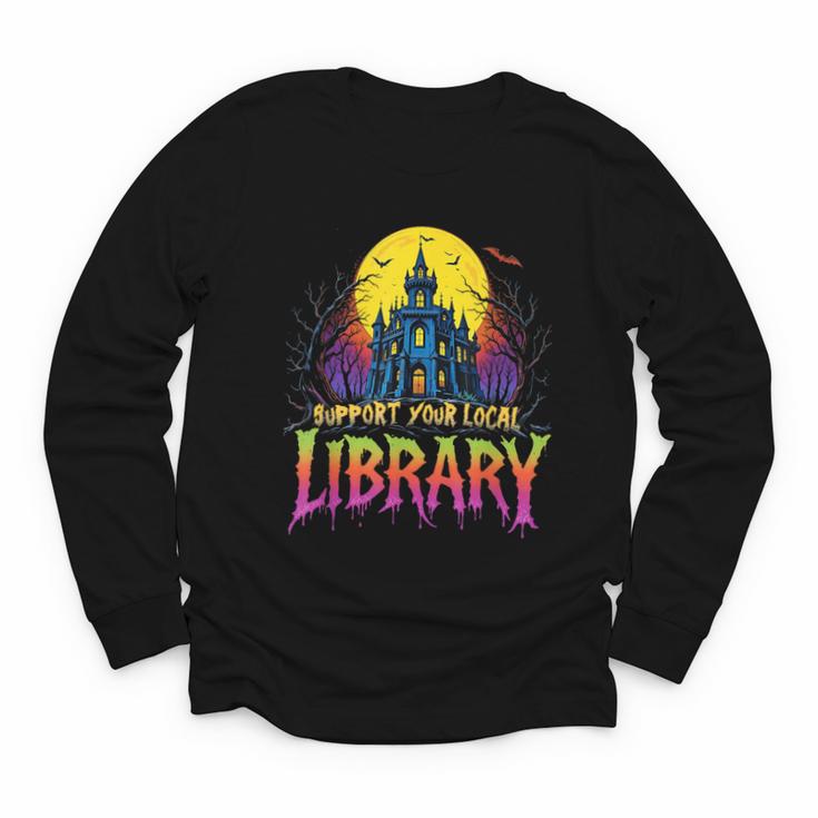 Death Gothic Support Your Local Library Lovers Book Youth Long Sleeve Tee