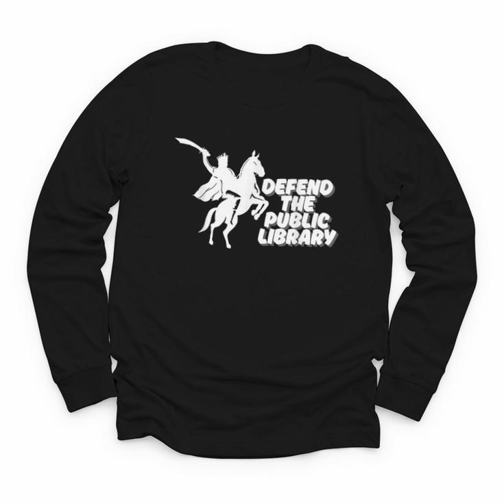 Defend Public Library Support Local Library Book Lover Youth Long Sleeve Tee