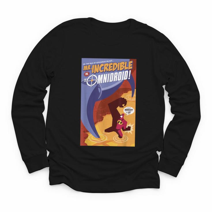 Disney Pixar The Incredibles Omnidroid Comic Book Cover Youth Long Sleeve Tee