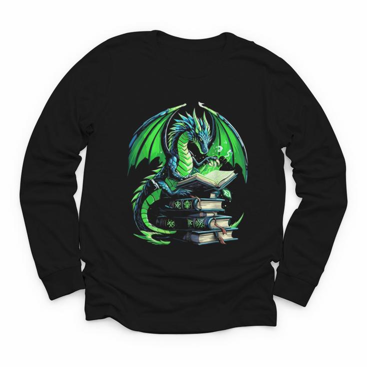 Dragon Reading Books Bookworm Youth Long Sleeve Tee