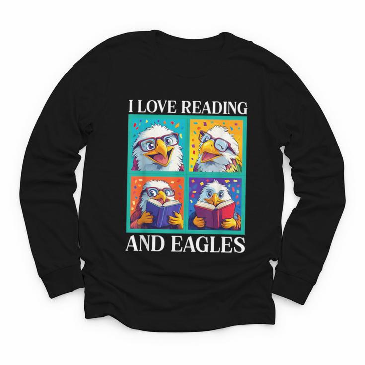 Eagle Love Reading And Eagles Child Book Lover Youth Long Sleeve Tee