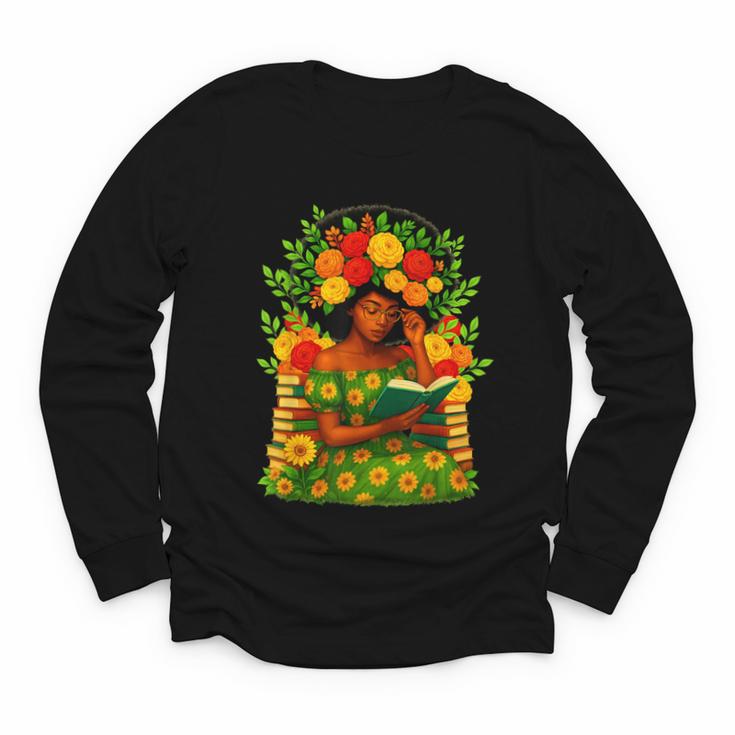 Educated Women Girls Reading Book Black History Month Youth Long Sleeve Tee